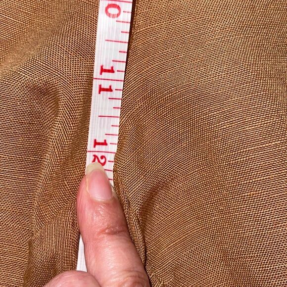 Lintico Womens Pleated Front Elastic Back Waist Linen Blend Shorts Rust XL - Picture 6 of 7